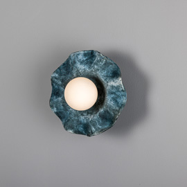 Rivale Blue Earth IP44 Wall Light